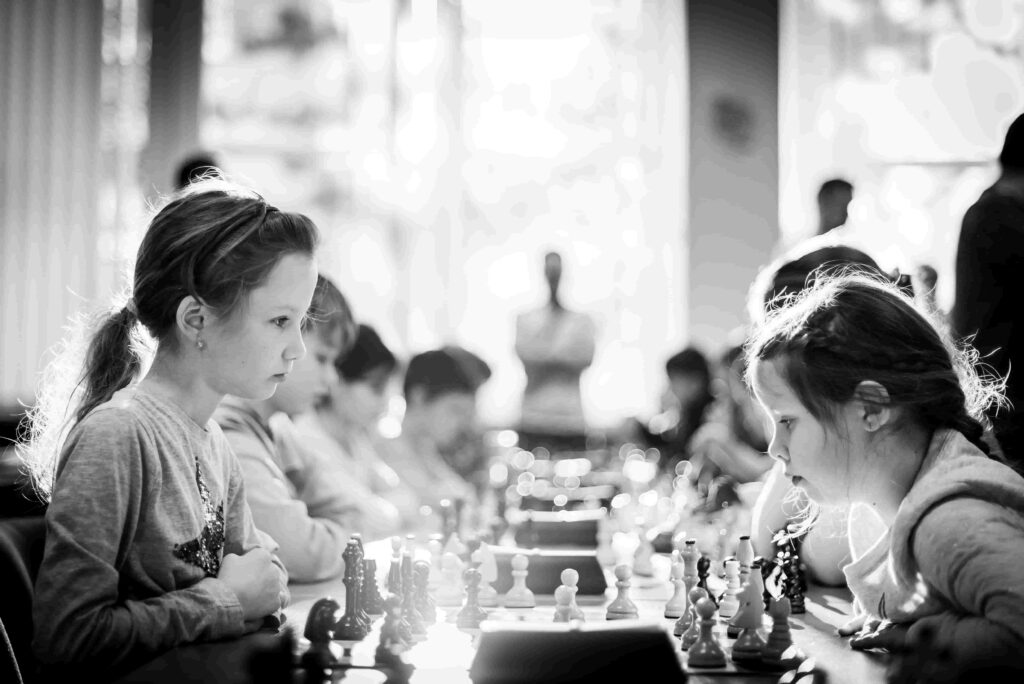 children playing chess